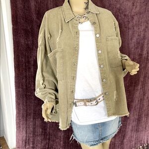 Distressed Khaki Jacket